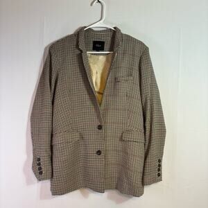 Rails Brown Houndstooth Dark Academia Blazer Size Medium C1